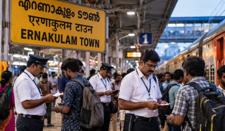 മൂന്നുമണിക്കൂറിൽ 289 പേർ പിടിയിൽ; എറണാകുളം ടൗൺ സ്റ്റേഷനിൽ ടിക്കറ്റില്ലാ യാത്രയ്ക്ക് ₹1.75 ലക്ഷം പിഴ