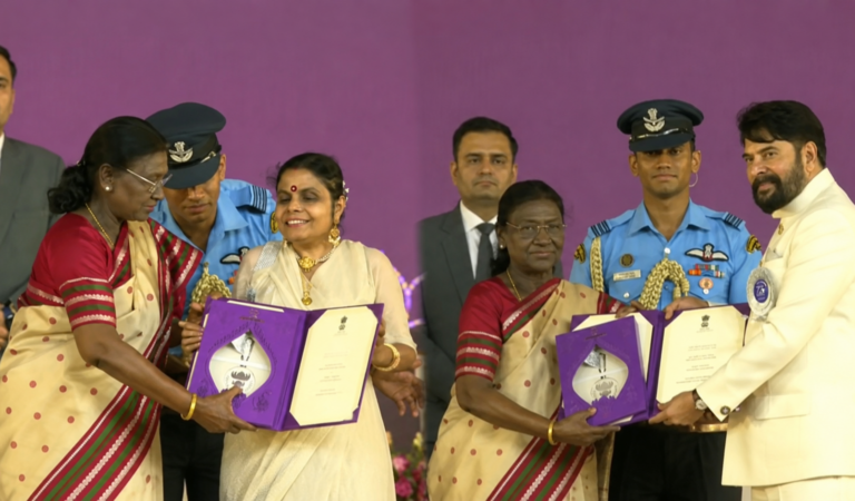 ദേശീയ പുരസ്കാര വേദിയിൽ മലയാളത്തിന്റെ ഇരട്ടത്തിളക്കം; മമ്മൂട്ടിക്കും വൈക്കം വിജയലക്ഷ്മിക്കും അഭിമാന നേട്ടം