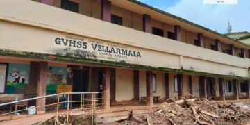 ചൂരൽമല ദുരന്തശേഷമുള്ള വെള്ളാർമല ജിവിഎച്ച്എസ്എസ്