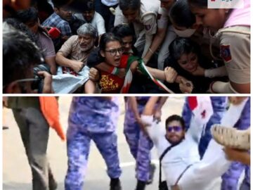 ഗ്യാനേഷ് കുമാറിന്റെ രാജി ആവശ്യപ്പെട്ട് ഡൽഹിയിൽ നടക്കുന്ന പ്രതിഷേധം